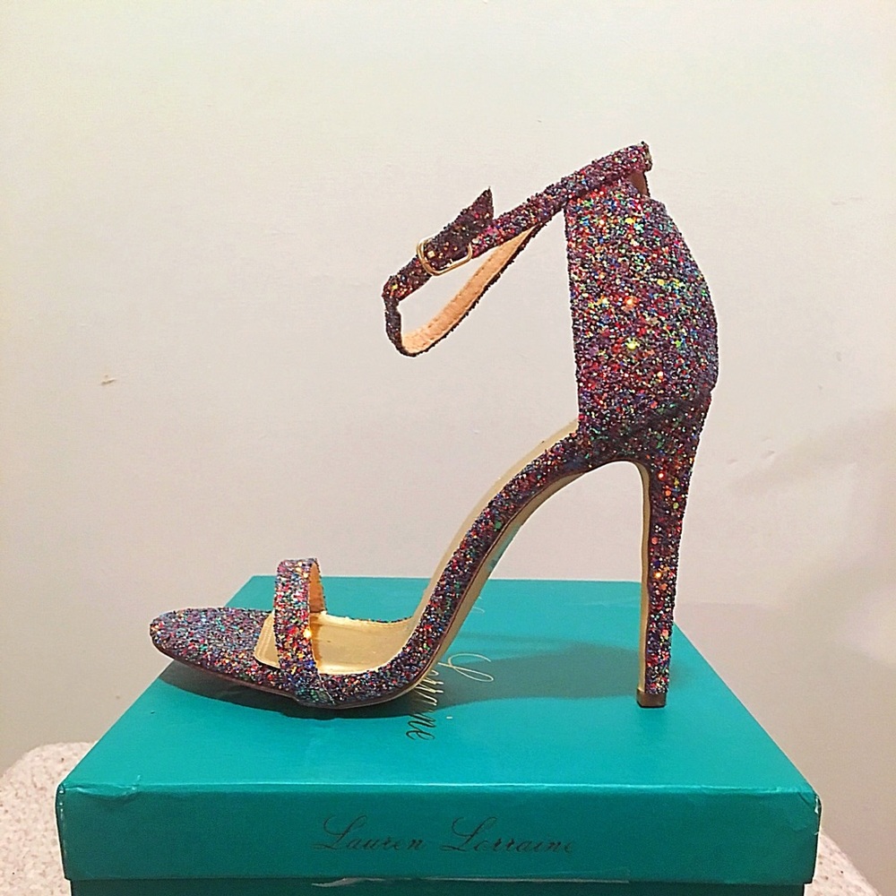 Lauren Lorraine multi color Glitter Sandal/New